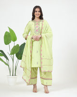 Rangreza Mal Chanderi Kurta Farsi Salwar Set