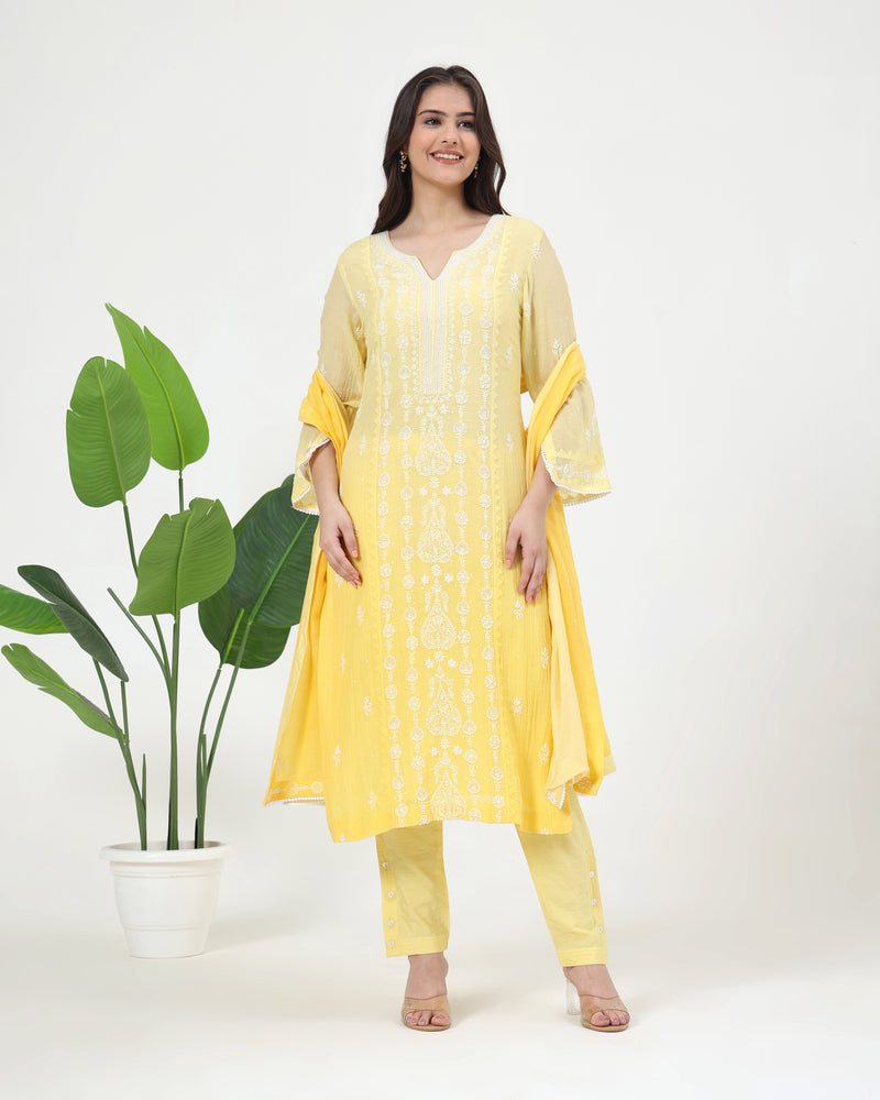 Ziya Mal Chanderi Kurta Set