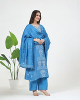 Tussar Silk Kurta 3 Pc Set