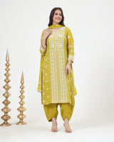 Mal Chanderi Kurta 3 Pc Set