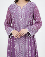 Mal Chanderi Anarkali 3 Pc Set