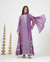 Mal Chanderi Anarkali 3 Pc Set