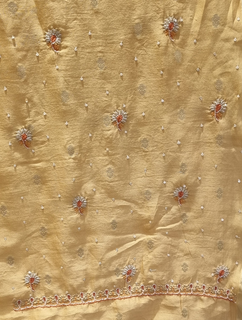 Chanderi Silk with Banarsi Booti 3 Piece Kurta Set