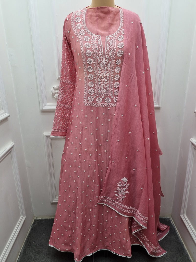 Soft Chanderi Anarkali 2pc - Set