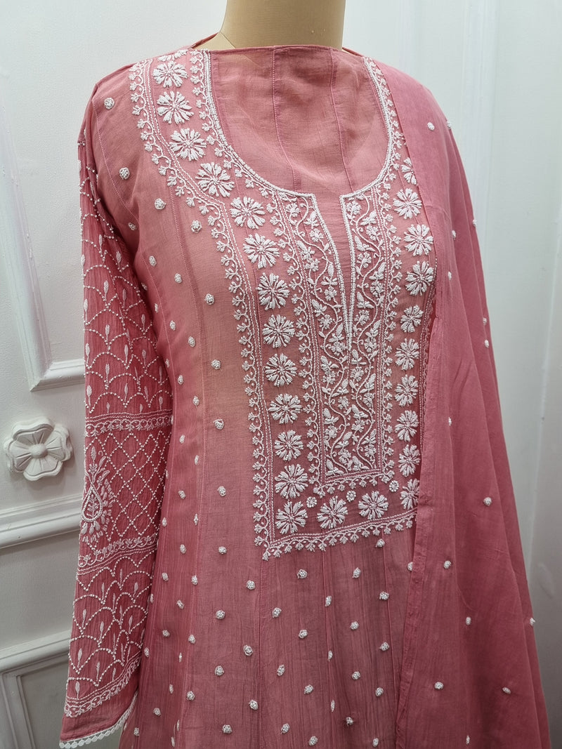 Soft Chanderi Anarkali 2pc - Set