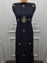Mal Chanderi 2 Pc Set - Black
