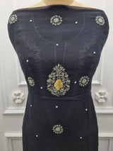 Mal Chanderi 2 Pc Set - Black