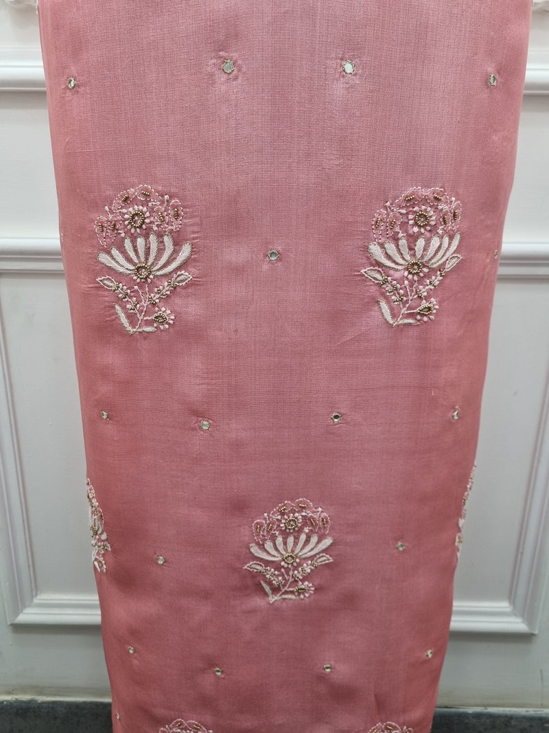 Tussar Silk 2 Pc Set - Pink