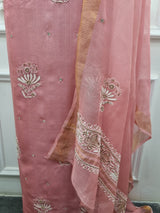 Tussar Silk 2 Pc Set - Pink