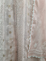 Mal Chanderi Anarkali 2 Pc Set - Pink