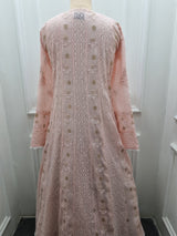 Mal Chanderi Anarkali 2 Pc Set - Pink