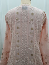 Mal Chanderi Anarkali 2 Pc Set - Pink