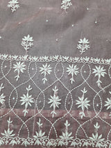 Pure Organza Anarkali 2 Pc Set Brown