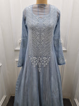 Ciffon Anarkali 2 Pc Set - Blue