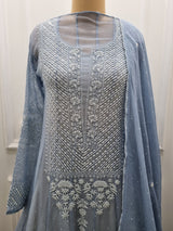 Ciffon Anarkali 2 Pc Set - Blue