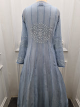 Ciffon Anarkali 2 Pc Set - Blue