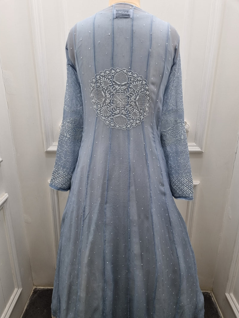 Ciffon Anarkali 2 Pc Set - Blue
