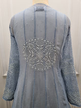 Ciffon Anarkali 2 Pc Set - Blue