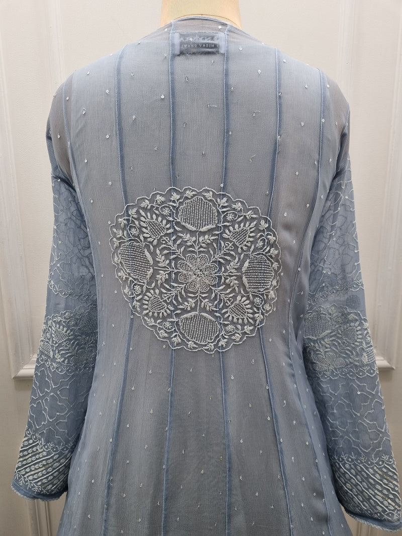 Ciffon Anarkali 2 Pc Set - Blue