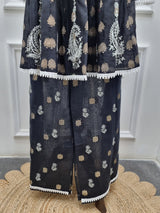 Chanderi Silk Co-ord 2 Pc Set - Black