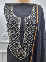 Chanderi Silk 2 Pc Set - Black