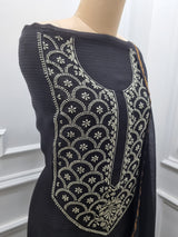 Chanderi Silk 2 Pc Set - Black