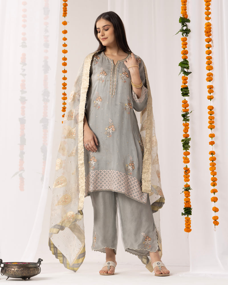 Pure Organza Kurta 3 Pc Set