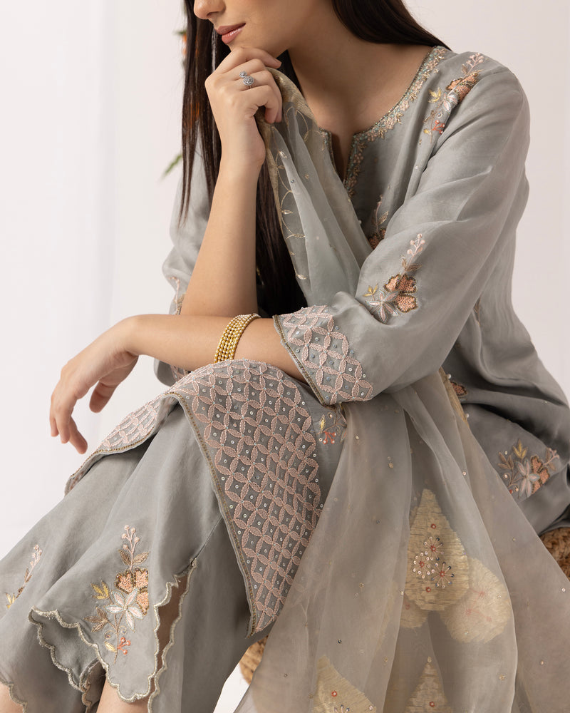 Pure Organza Kurta 3 Pc Set