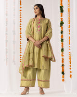 Chanderi Silk Kurta 3 Pc Set
