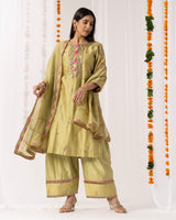 Chanderi Silk Kurta 3 Pc Set