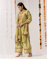 Chanderi Silk Kurta 3 Pc Set