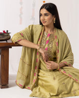 Chanderi Silk Kurta 3 Pc Set