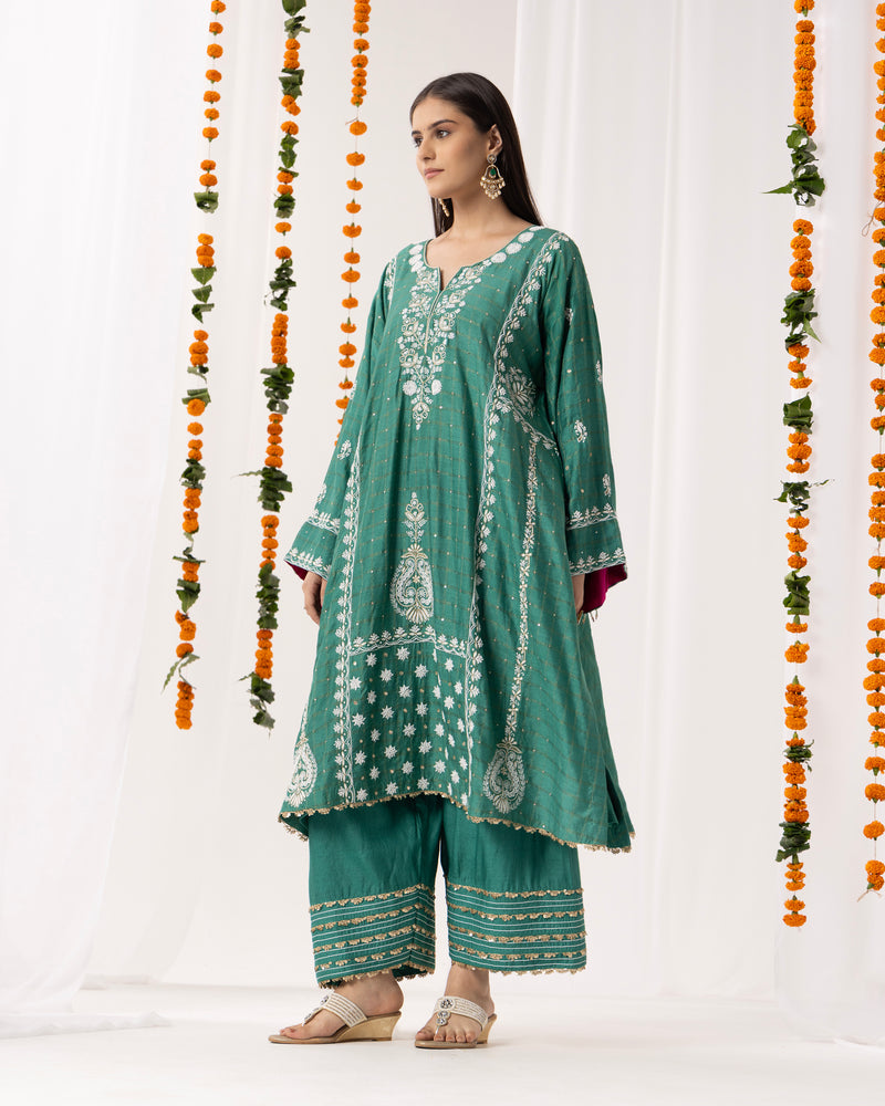 Gulzar Monga Silk co-ord Set