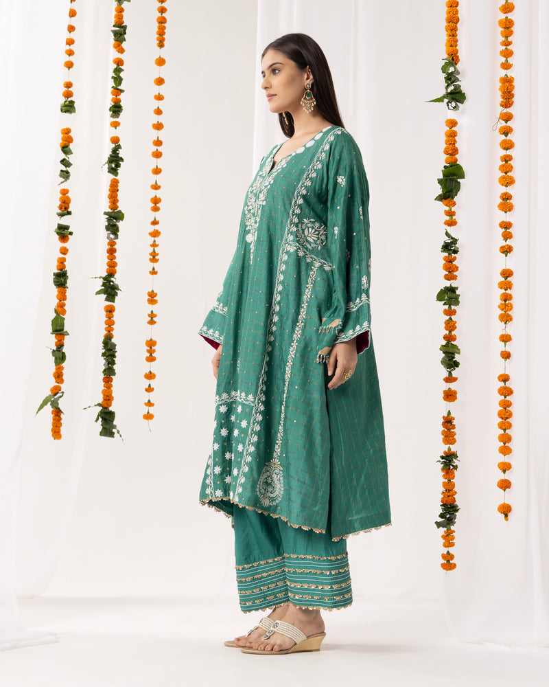Gulzar Monga Silk co-ord Set