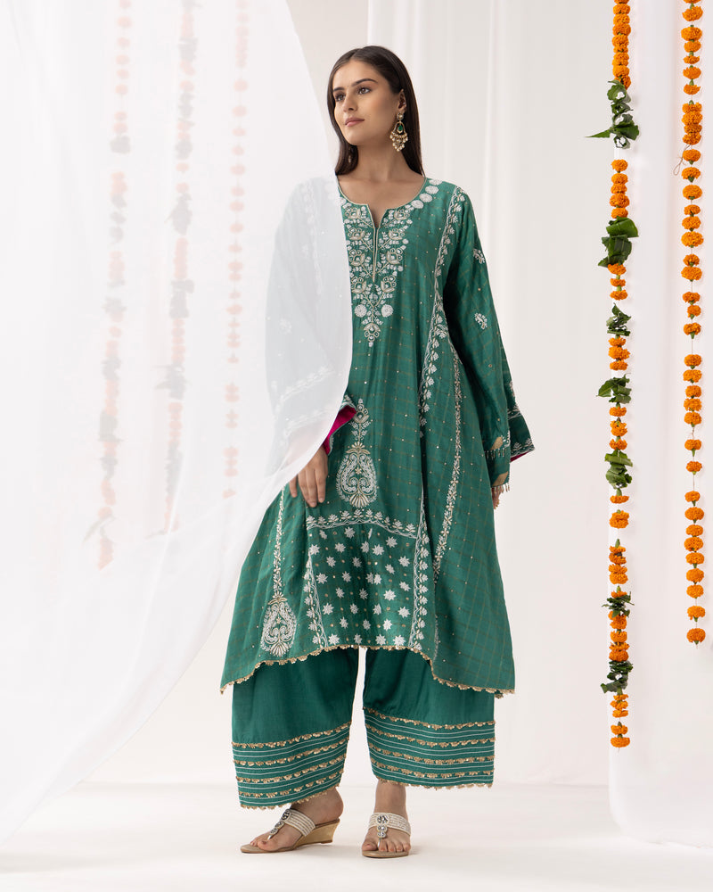Gulzar Monga Silk co-ord Set