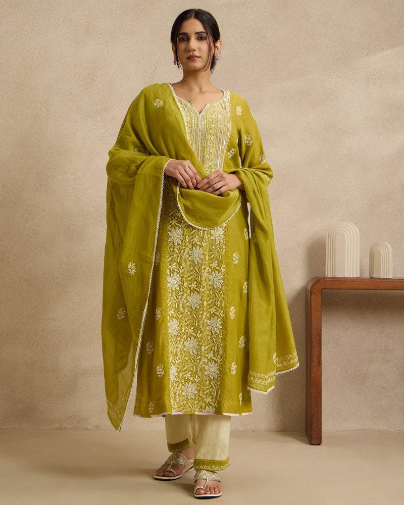 Nayab Mal Chanderi Kurta Set