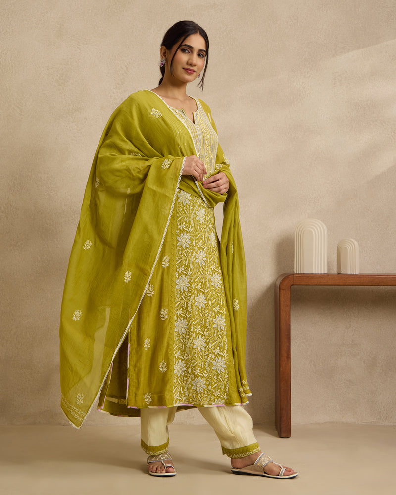 Nayab Mal Chanderi Kurta Set