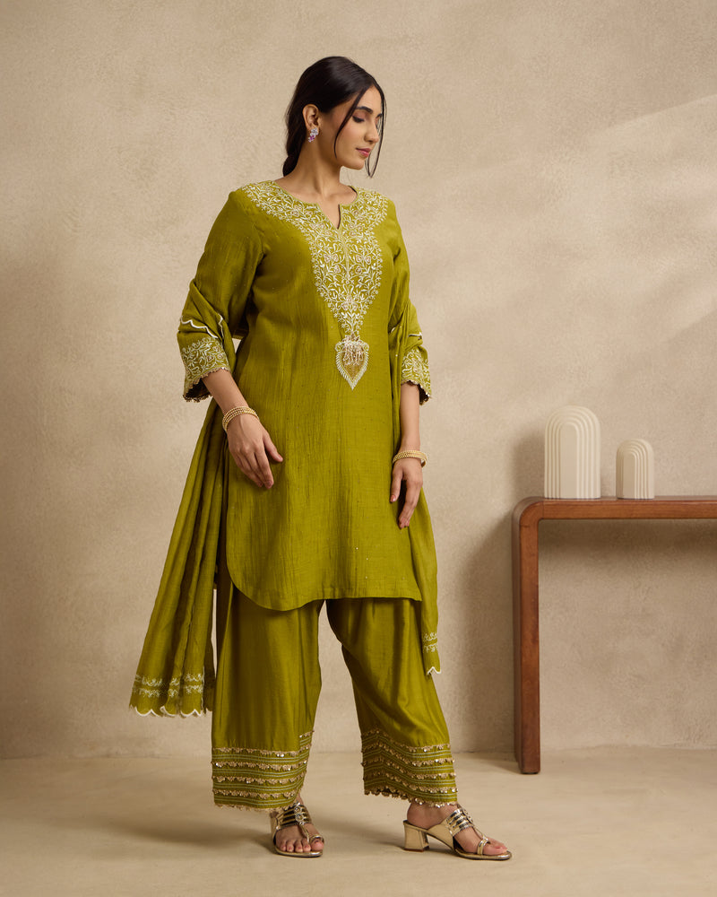 Zehra Mal Chanderi Kurta Set