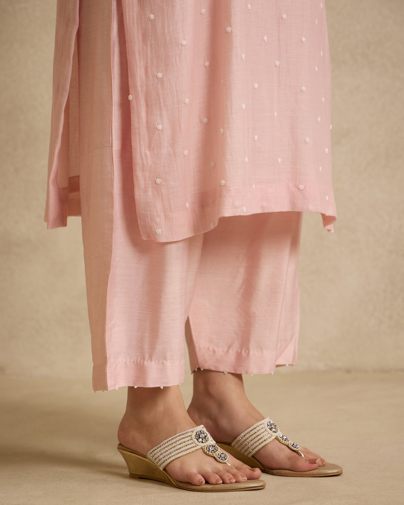 Saher Mal Chanderi Chikankari Kurta Set