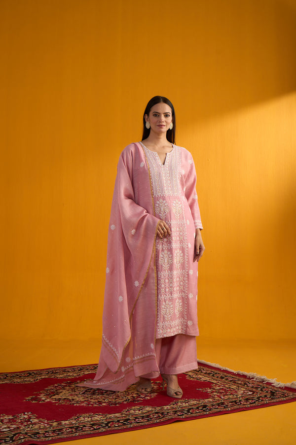 Monga Silk 3 Pc Kurta Set