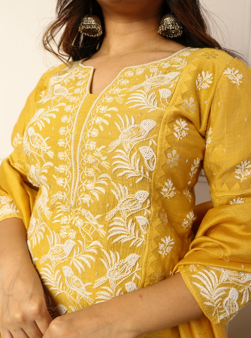 Chanderi Silk 2 Piece Kurta Set