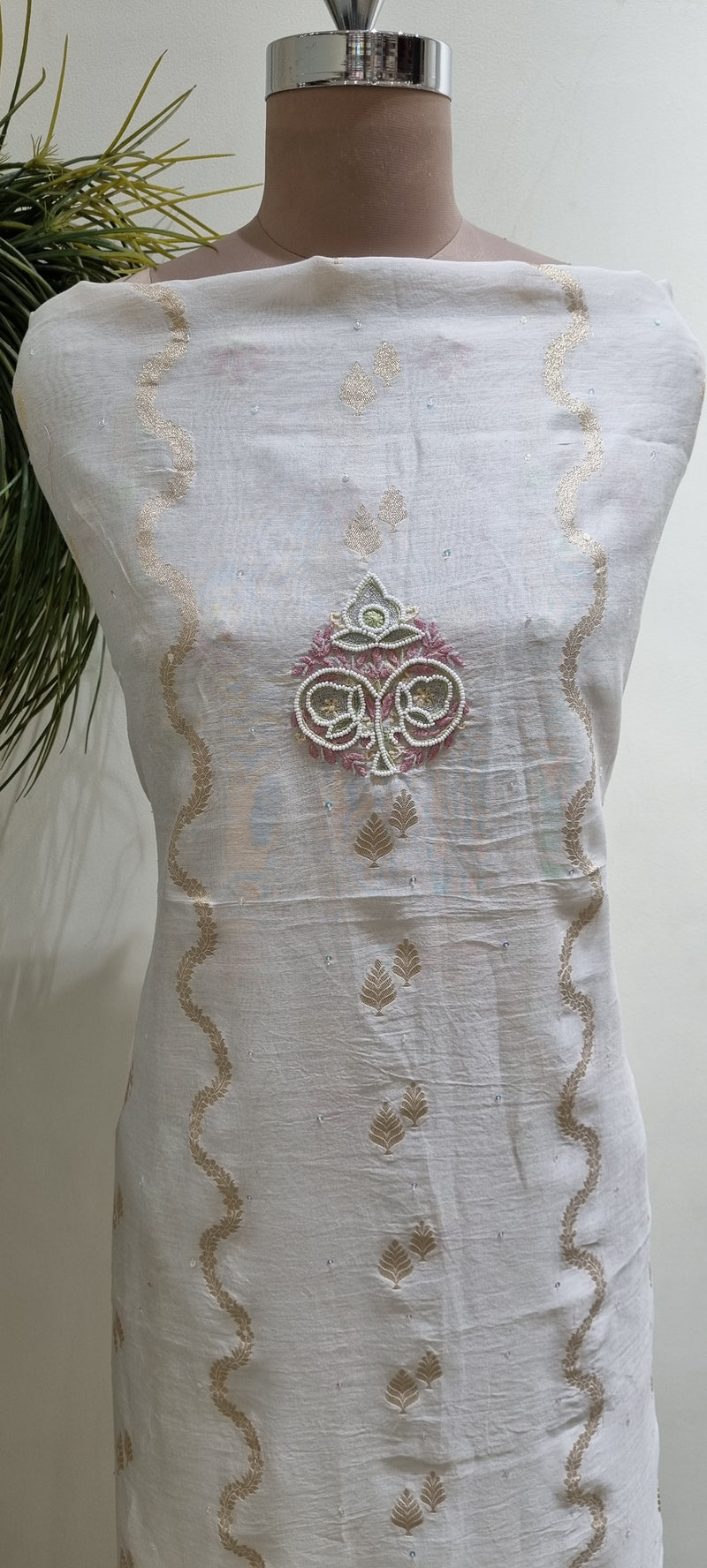 Chanderi Silk with Banarsi Booti 2 Piece Kurta Set