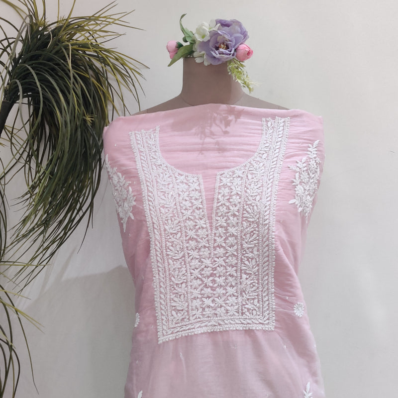 Semi Organza Chikankari 2 Piece Kurta Set
