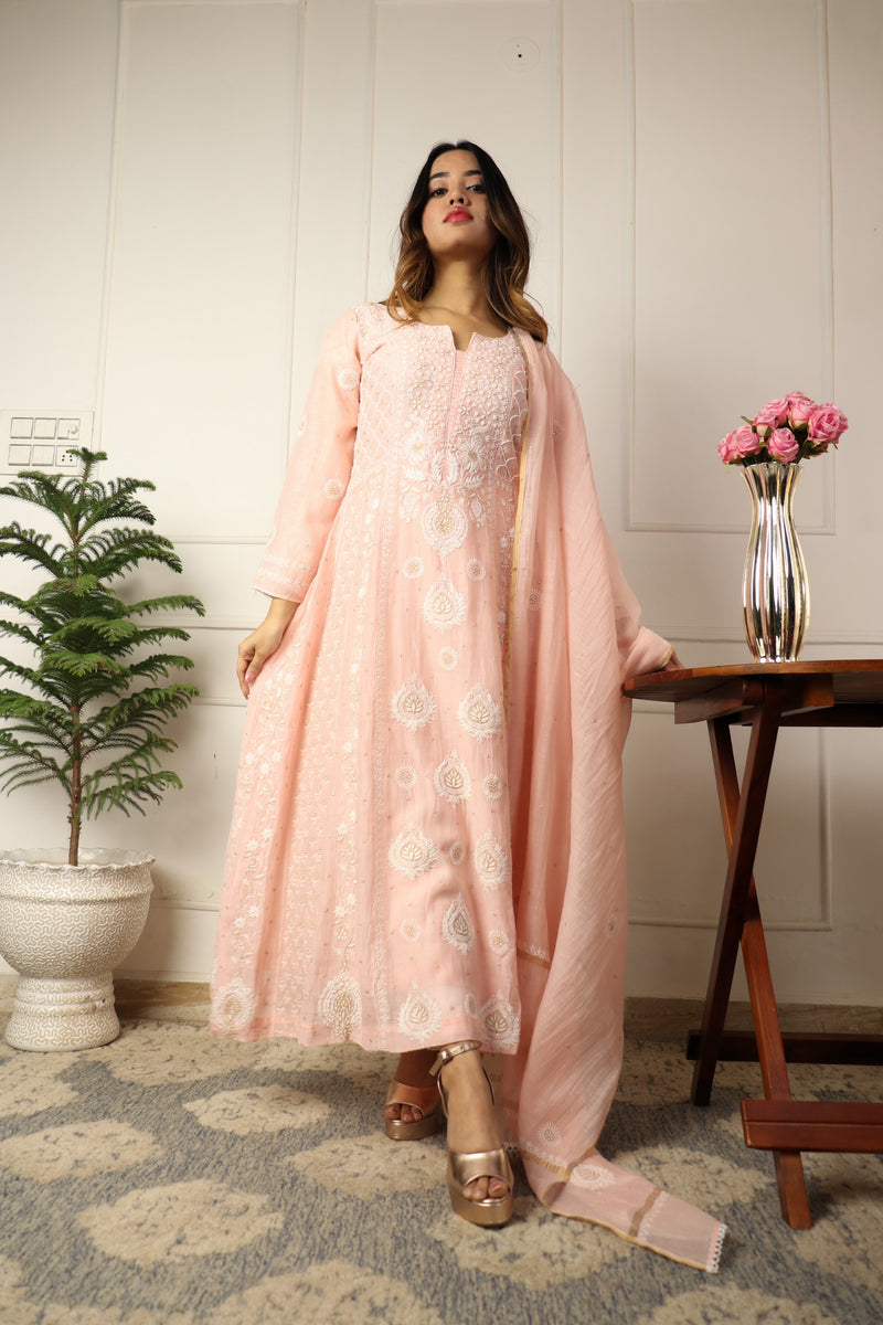 Soft Chanderi Anakali 2 Piece Set