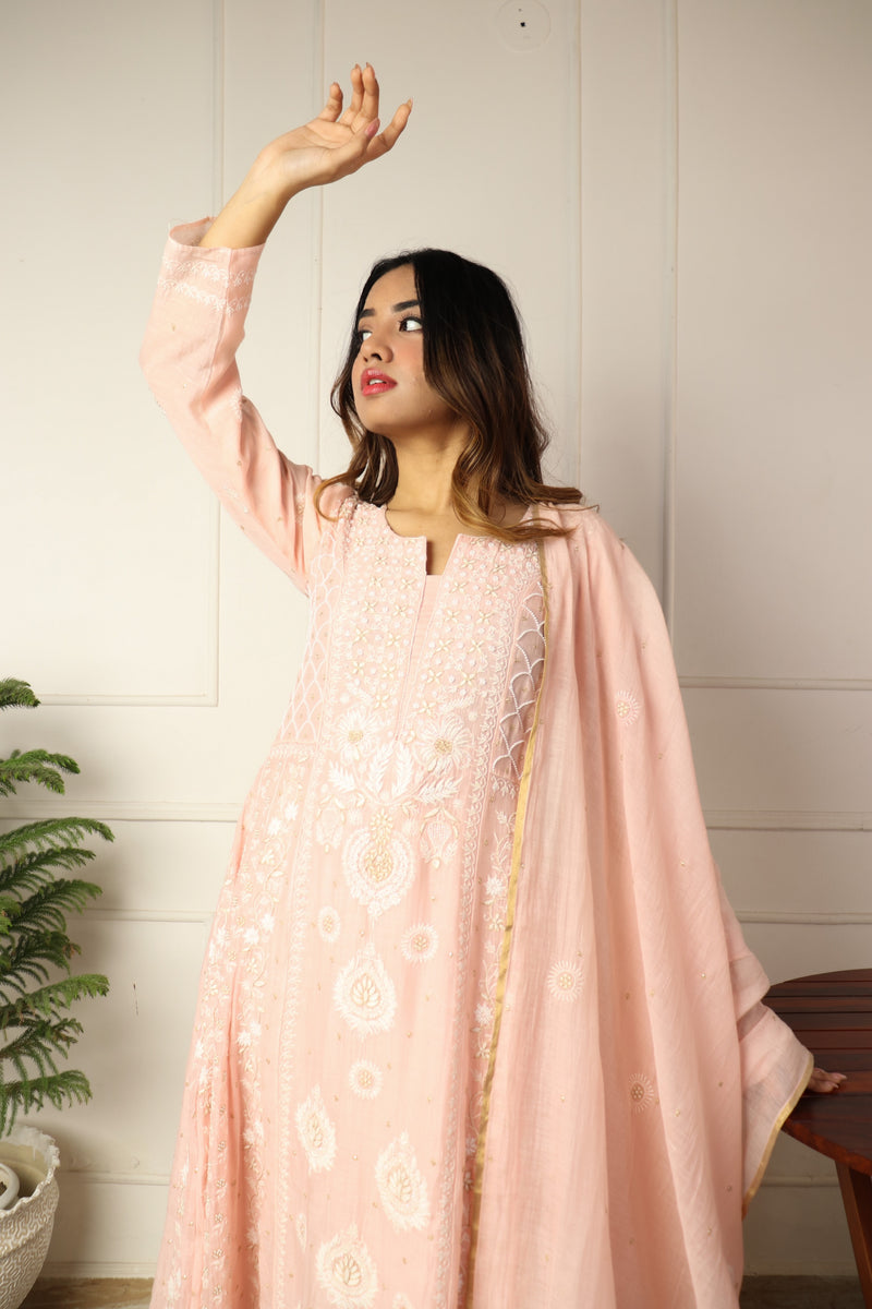 Soft Chanderi Anakali 2 Piece Set