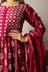 Chanderi Silk with Banarsi Booti Dress 2 Piece Set
